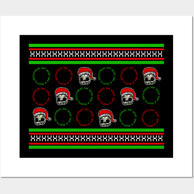 Ugly X-Mas Christmas Skull Wall Art by Dreadful Scrawl 666